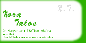 nora talos business card